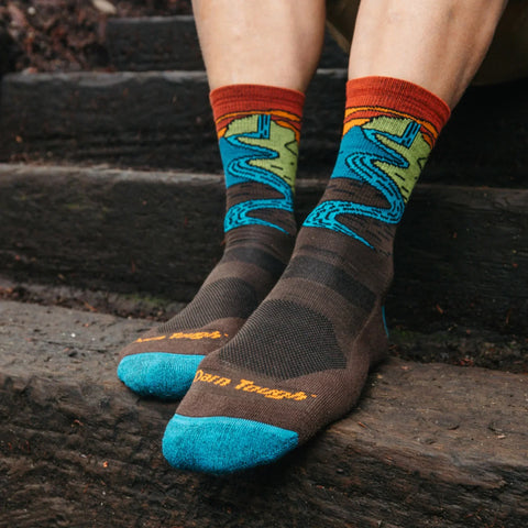 Men's Chasing Waterfalls Micro Crew Lightweight Hiking Socks